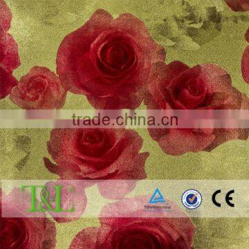 Beautiful rose flower metallic wallpaper