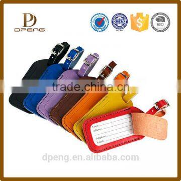 Fashion luxury OEM pu leather business card size luggage tag