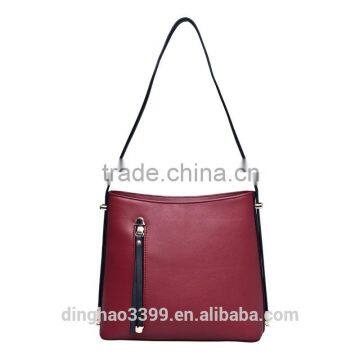 2016 simple design shoulder bag hot sale PU bag China factory price handbag