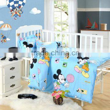 made in china 100% cotton comfortable cute cartoon printed baby crib bedding set