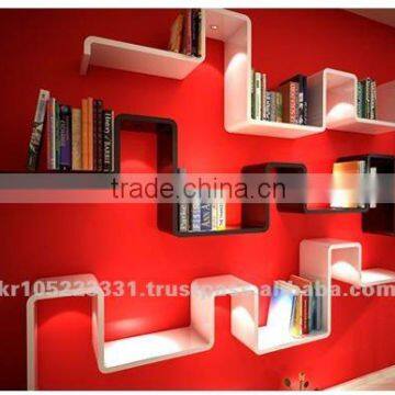 modern wall shelf and bookcase