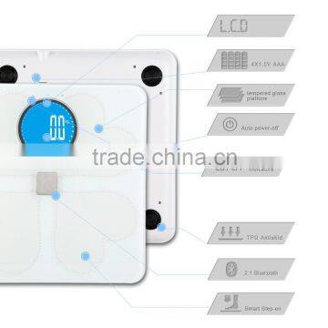 Electronic Body fat analyzer scale for body composition analyze body fat, body muscle, water, bone, BMI,BMR,