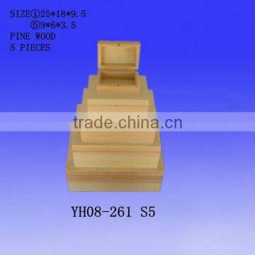 pine wood packing box with lid / wooden box with lid