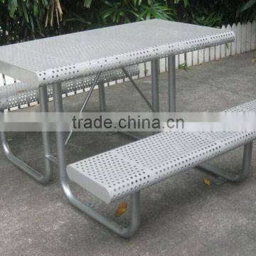 Metal picnic table iron street furniture