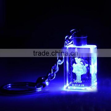 fancy mini hot sale crystal portable keychains with LED