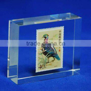 custom clear acrylic block with stamp