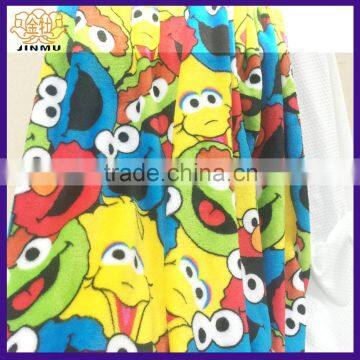 Cute monster printed double-sided flannel