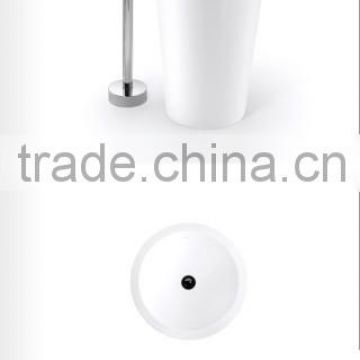 LELIN pure white solid surface pedestal basin & artificial stone sink LOD-005