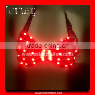 Remote Control LED Light Bra, Sexy LED Dance Costume, LED Light Cowgirl Dance Costume