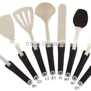 Nylon Utensil Set - Skimmer,Soup Ladle,Spatula - Soft Ergonomic Handle