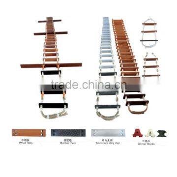 Marine folding rope ladder, step ladder