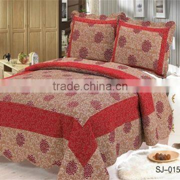 3-Piece Coverlet and Shams Set Oversized King Bedspreads Cotton Flroal Printing