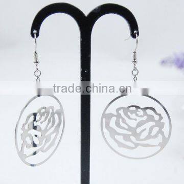 Factory Stainless steel Earring/fashion earring,silver earring rose flower