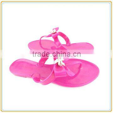 Girl candy color pvc Jelly slipper Womens Thong T-Strap flip flop