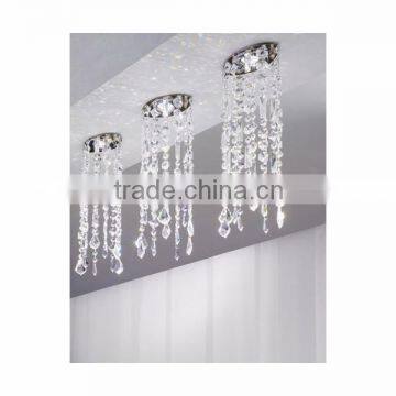 0816-31 lead crystal pendants and matt nickel parts Ceiling Light lamp