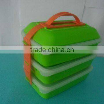 plastic picnic food container set with handle