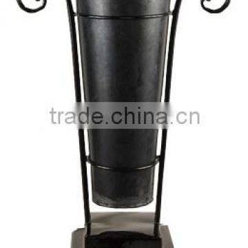 Black Flower Pot with Iron Stand