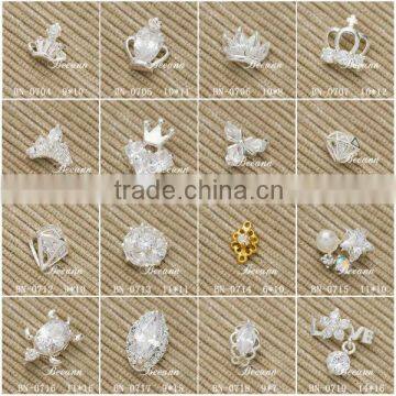 The beautiful rhinestone 3d jewelry nail 3d nail tips