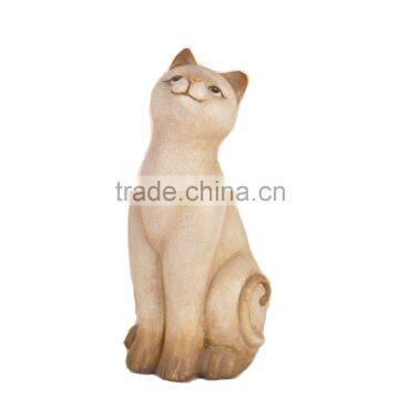 Cat look up at sky for home outdoor decoration cement cat