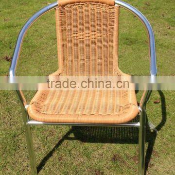 stacking popuplar rattan aluminum chair