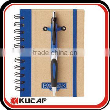 Office Supplies Sprial Kraft Notebook With Ball Point Pen