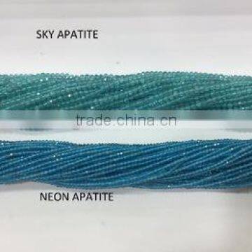 Top Quality Diamond Cut Faceted Apatite Beads