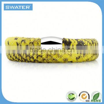 Hot Selling Product 2015-2016 Yellow Snake Handmade Leather Bracelets