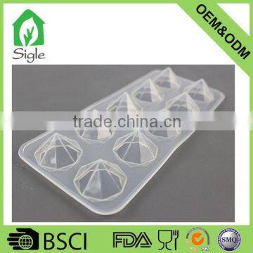 Hottest Food grade 10- cavity diamon custom silicone ice cube tray chocolate mold