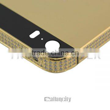 Side Crystal 24kt Gold Plated Back Cover Housing for iPhone 5s