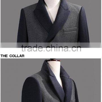 Contrast Color Softshell Nepal Woolen Jacket Winter Wool Long Overcoats for Men photo-5