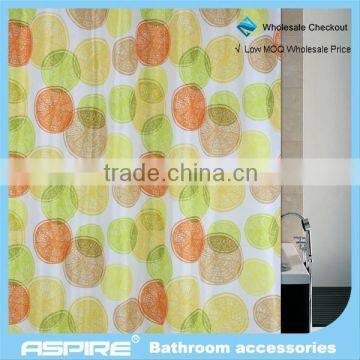 hookless polyester hookless double swag shower curtain