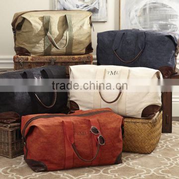 custom cotton canvas travel Duffle weekender bag