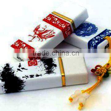 promotional bulk 1gb usb flash drives, blue and white porcelain U disk ,creative products