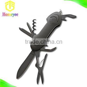 Black Coating Stainless Steel Little Smile Face Multifunction Pocket Knife photo-4