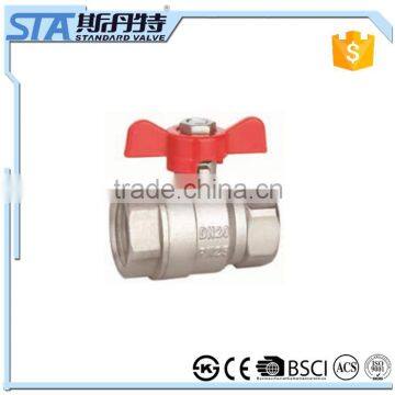2PC Female Threaded Brass Ball Valve with Butterfly Handle Dn20