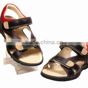 2016 Kids Black Summer PU Leather Beach Sandals for Boys