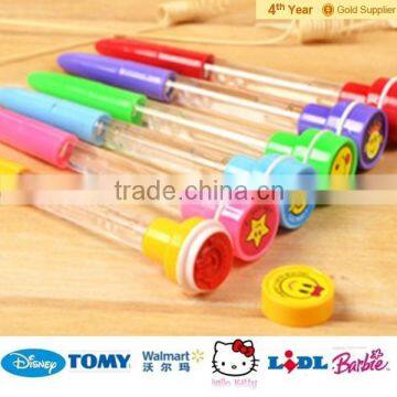 LED Light up pen with bubbles and stamp