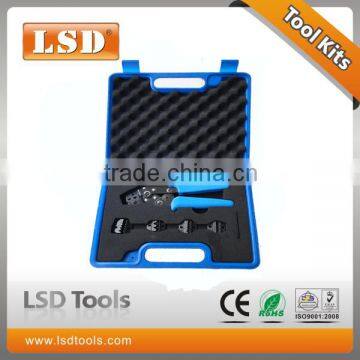 DN0752-5D1 crimping tool set with one crimping tool and four replacebable dies electric tool set in plastic box hand tool kits