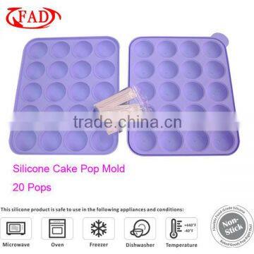 BPA Free 20 Holes Lollipop Molds Silicone with Sticker,Lollipop Mold Gift Set