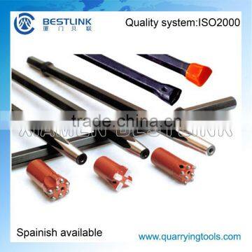 Taper rock drill rod with shank 22*108mm or 25*108mm