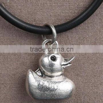 3.0mm Black adjustable vintage DIY duck tattoo rubber necklace