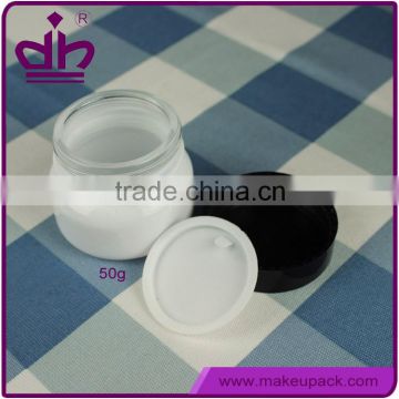 Hot sale 50g white glass jar for face cream