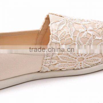 2016 Latest Shoes Casual Lace Material Women Flat Injected Shoes photo-3