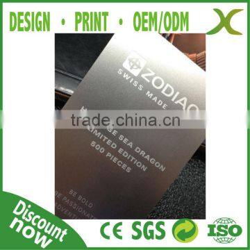 304 Stainless Steel Printing Matte Mirror Metal business card/ stainless vip card