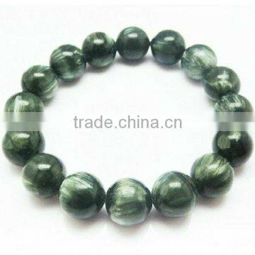 10mm natural rice seraphinite semi-precious beads stretch bracelets jewlery