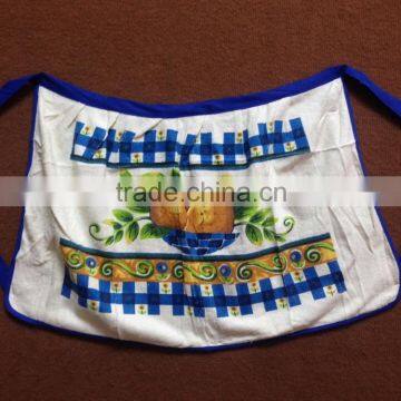 Plain Blue Border 90gram Pigment Printed Waist Kitchen Apron in Roll t