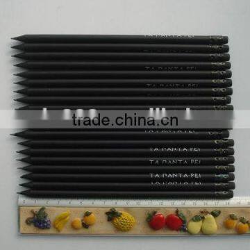 custom printed black wood pencil with eraser for shool students