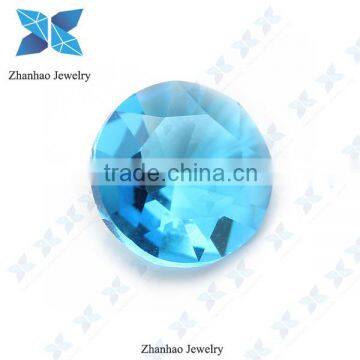 Synthetic rough aquamarine colored glass round stone for jewelry