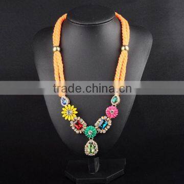 Browse Flowers Gem Sweater Chain Necklace,necklace Jewelry photo-3