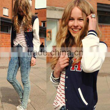 College beautiful girl varsity jackets